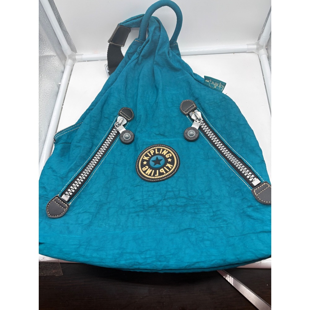 Kipling Shadow Effect Sling Backpack Teal Blue Nylon One Strap Shoulder Bag